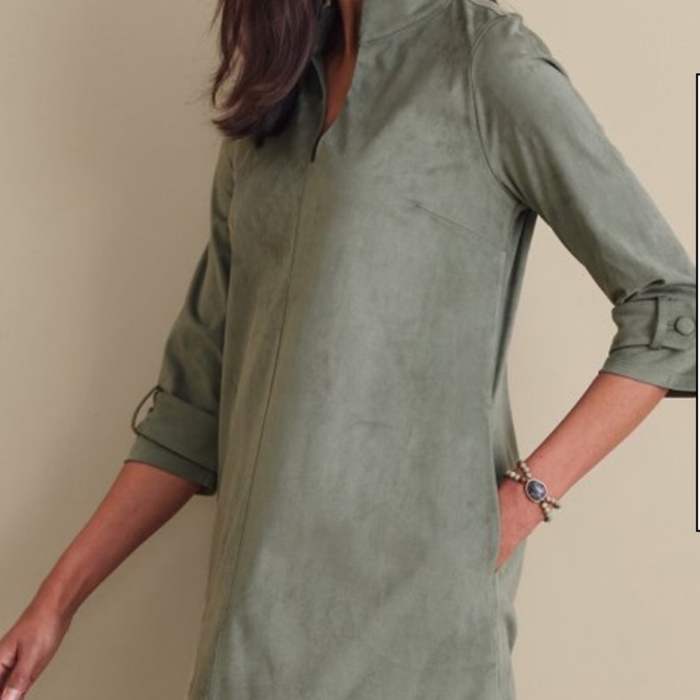 Soft Surroundings Rani Faux Suede Dress Size Large